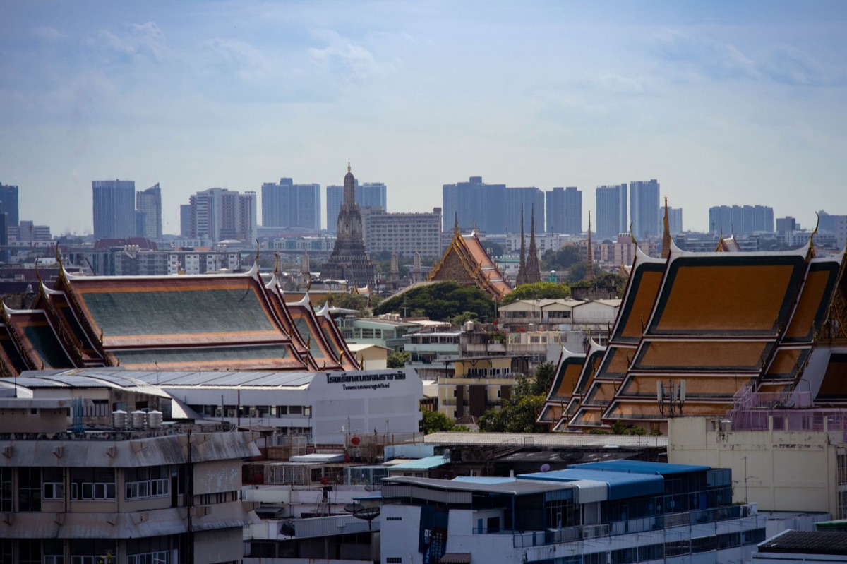 Thai city skyline with modern buildings