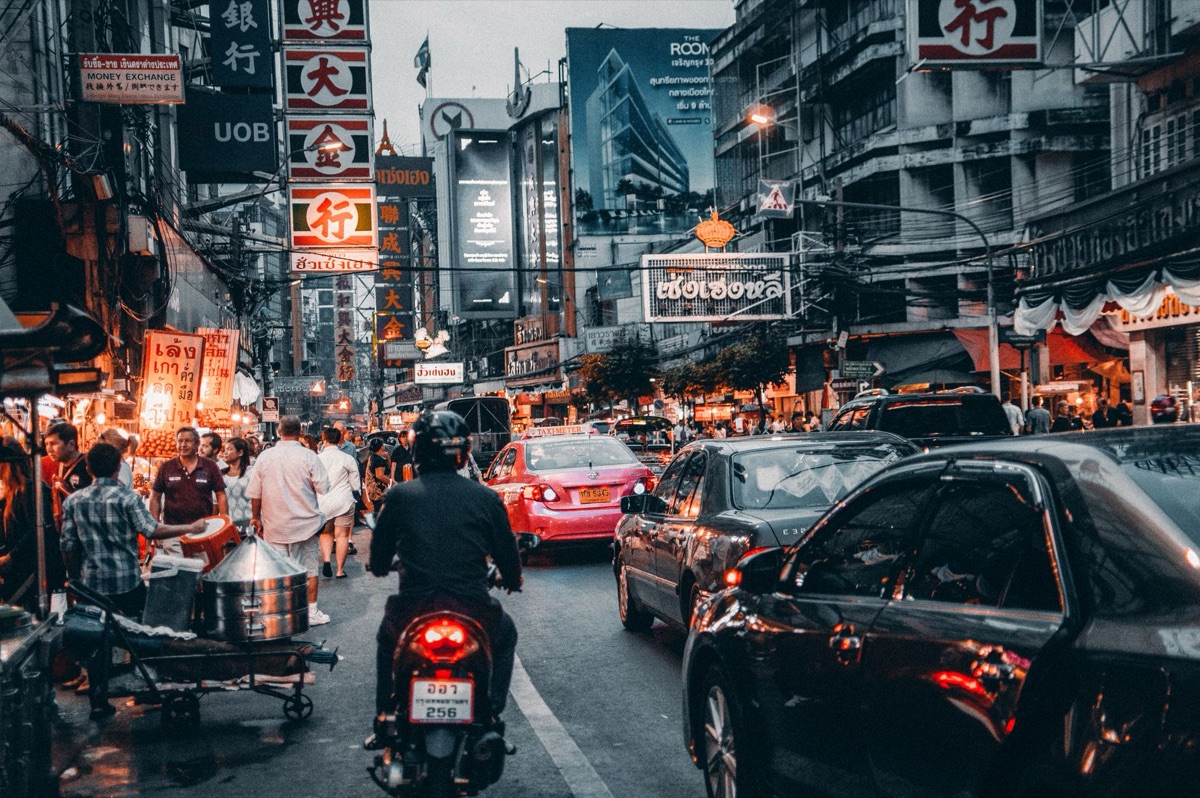 Karte von Thailand mit farbiger Darstellung der Bevölkerungsverteilung des zentralthaiischen Volkes