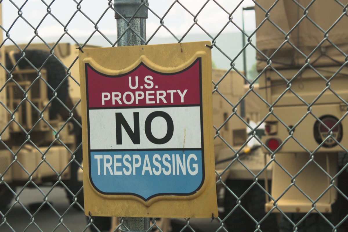 family in restricted area