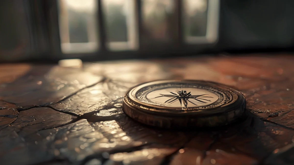 Compass roto con partes dañadas.