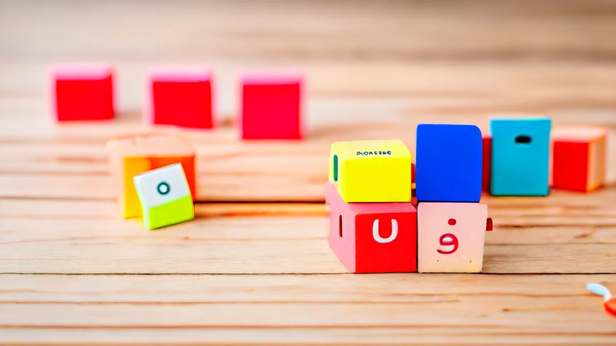 Des lettres en bois colorées forment un ensemble alphabetique, adapté à l'apprentissage des enfants.