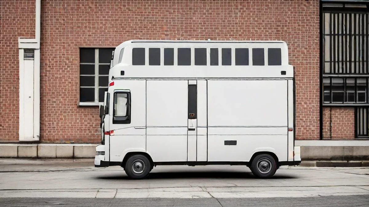 Electric van for transport, modern design, low emissions, efficient performance