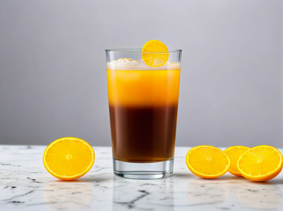 Tónico de café espresso e citrus, sabor intenso, bebida refrescante